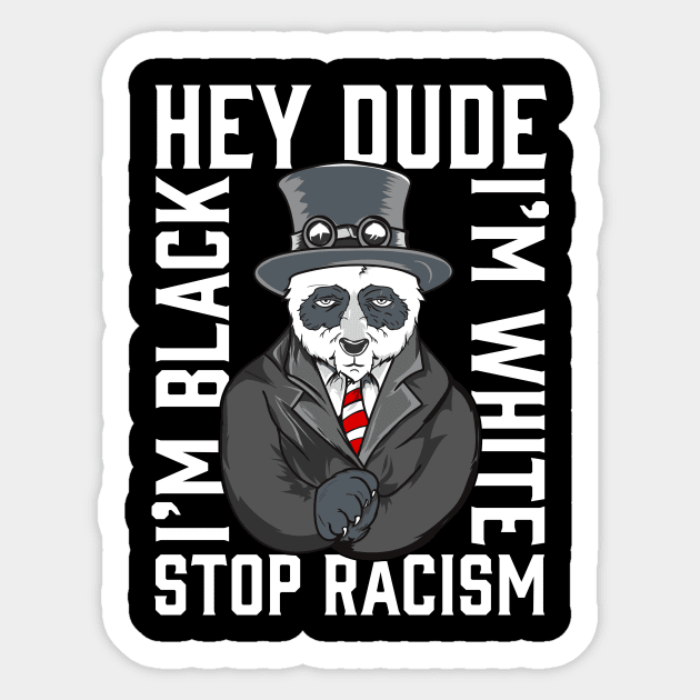 Stop Racism Panda 86 45 Sticker by PhantomDesign